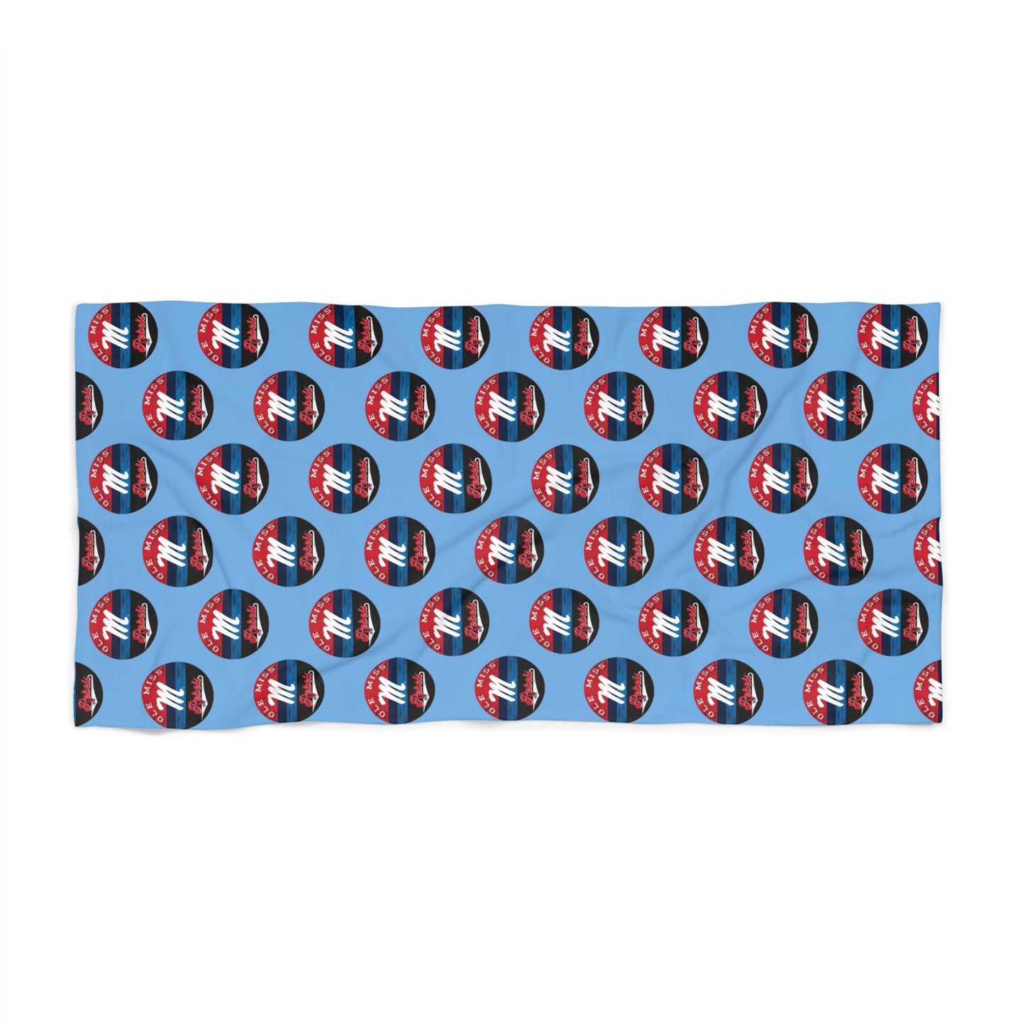 Ole Miss "M" Rebels (Blue) Beach Towel