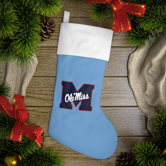 Ole Miss "M" Holiday Stocking (BLUE)