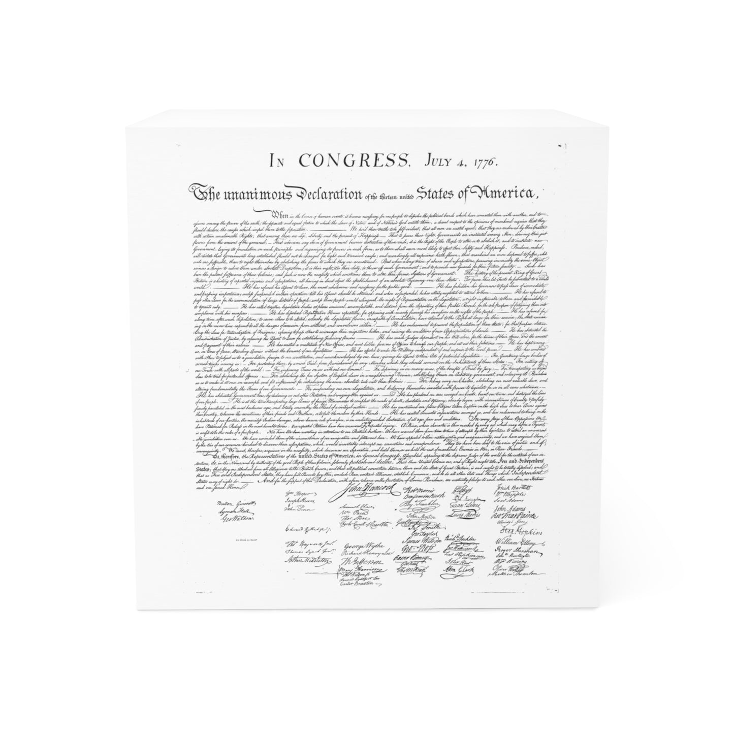 Declaration of Independence Note Cube