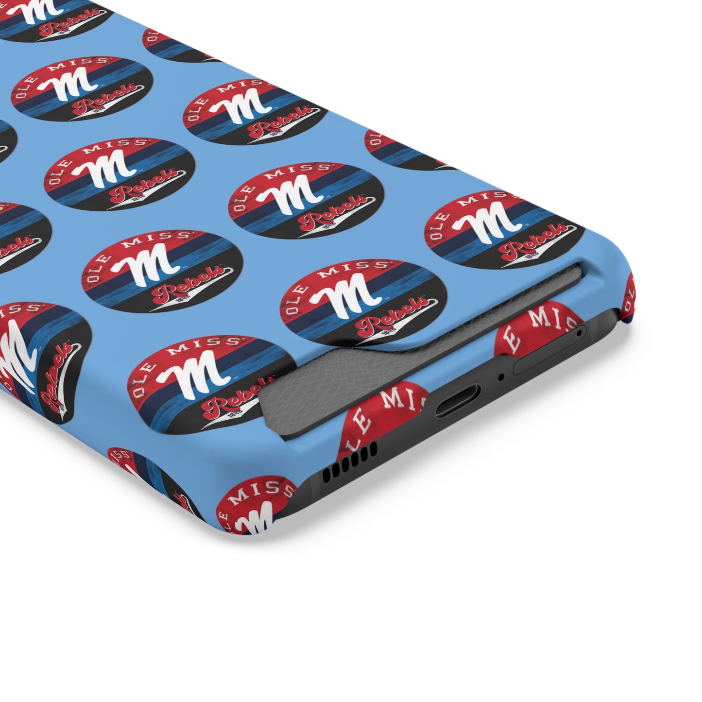 iPhone and Samsung Ole Miss "M" Rebels 1848 (BLUE) Phone Case With Card Holder