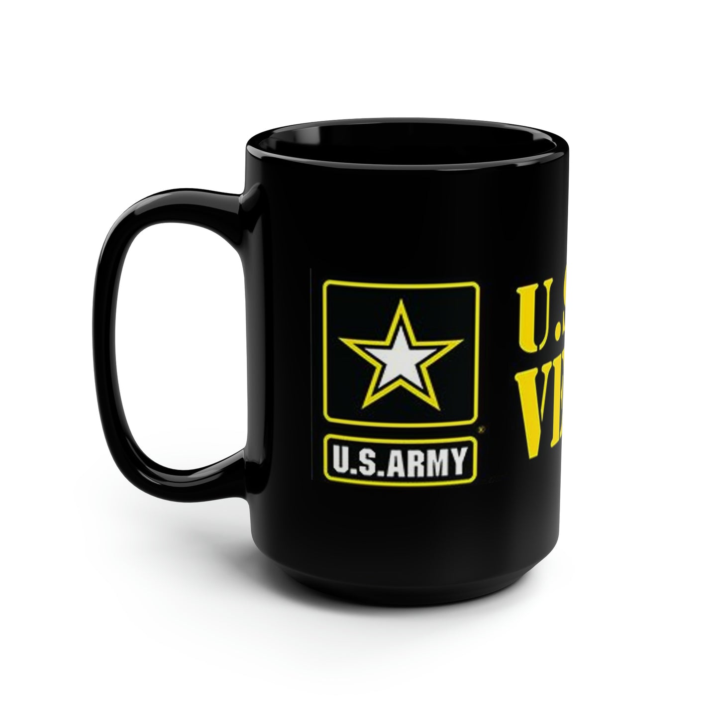 ARMY VETERAN Black Mug, 15oz