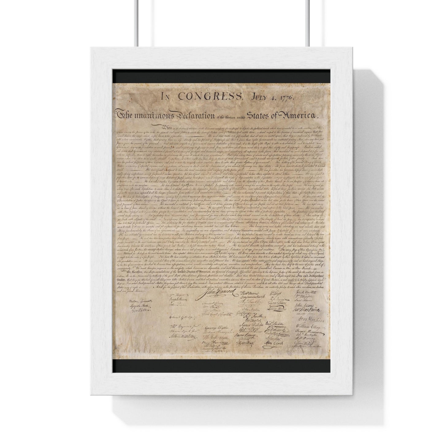 Declaration of Independence Vertical Framed Poster