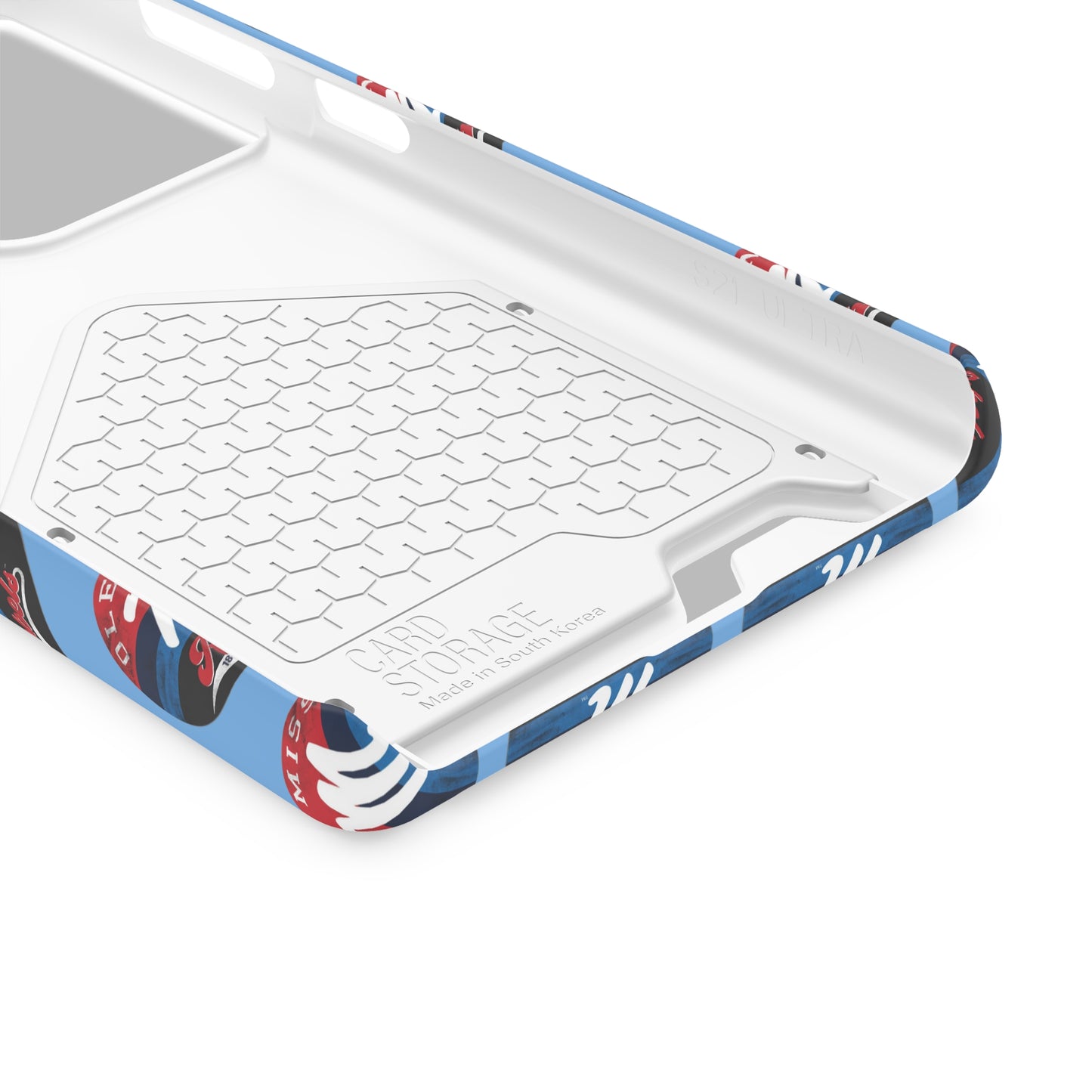 iPhone and Samsung Ole Miss "M" Rebels 1848 (BLUE) Phone Case With Card Holder