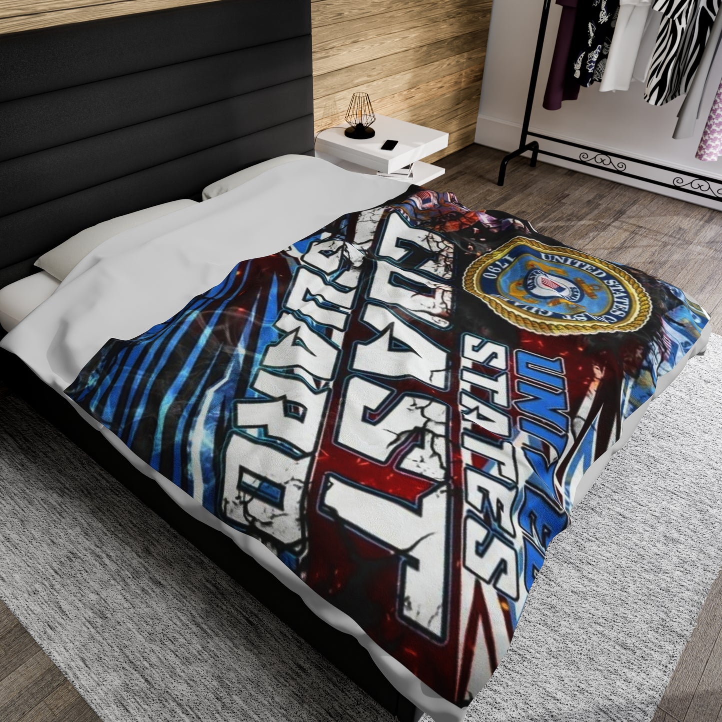 U.S. Coast Guard Velveteen Plush Blanket