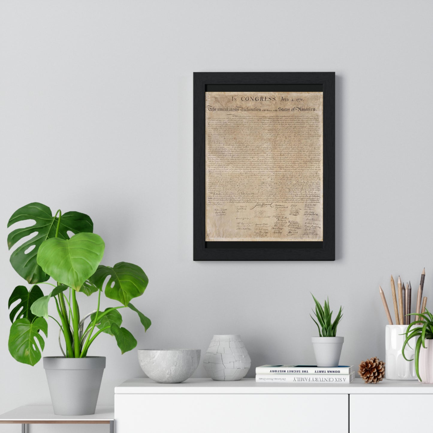 Declaration of Independence Vertical Framed Poster