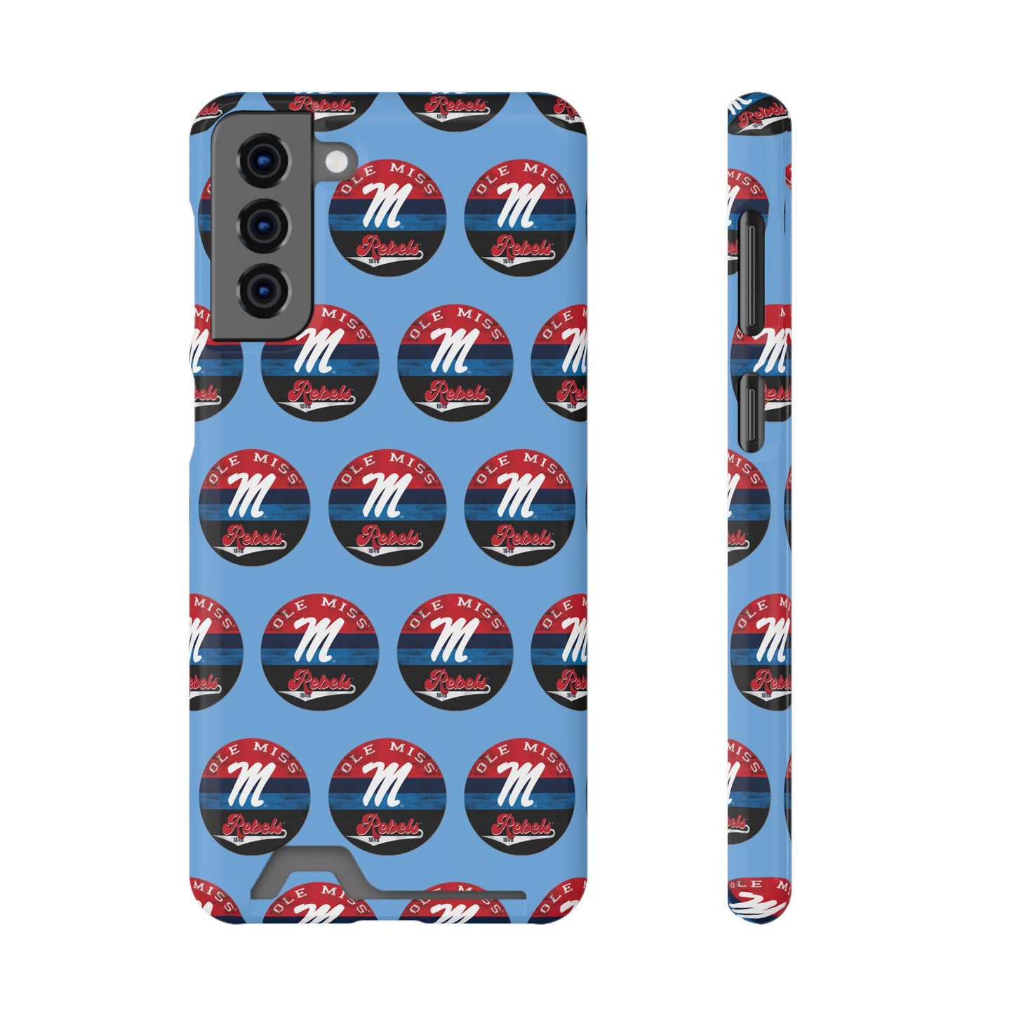 iPhone and Samsung Ole Miss "M" Rebels 1848 (BLUE) Phone Case With Card Holder