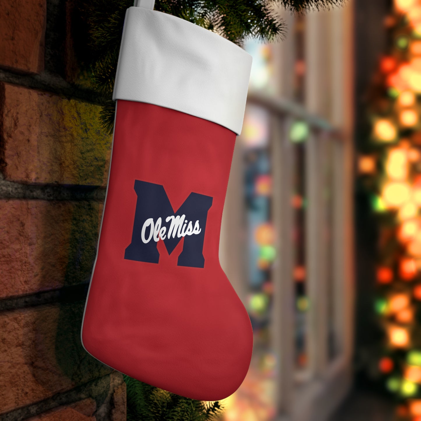Ole Miss "M" Holiday Stocking (RED)