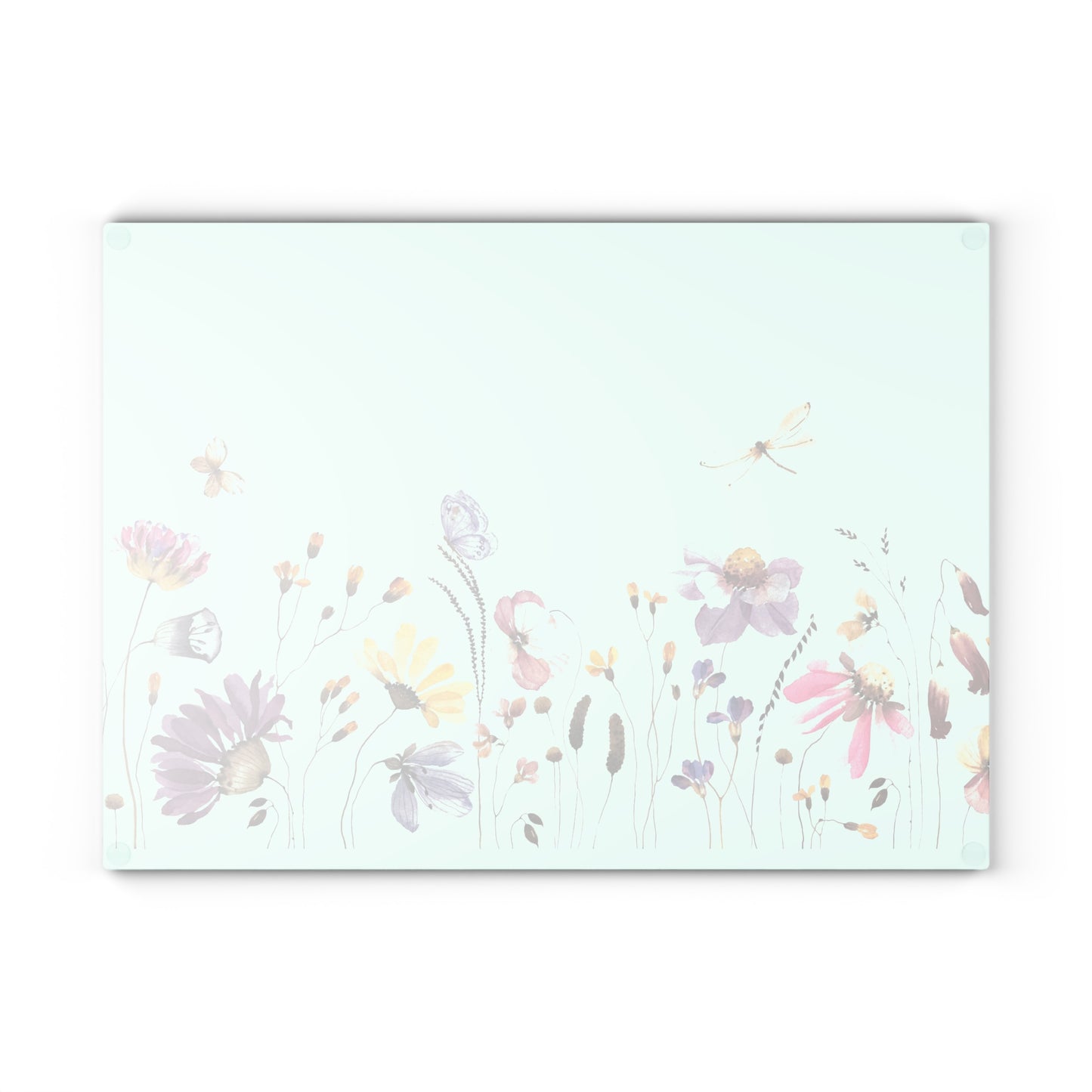 Wildflowers Glass Cutting Board