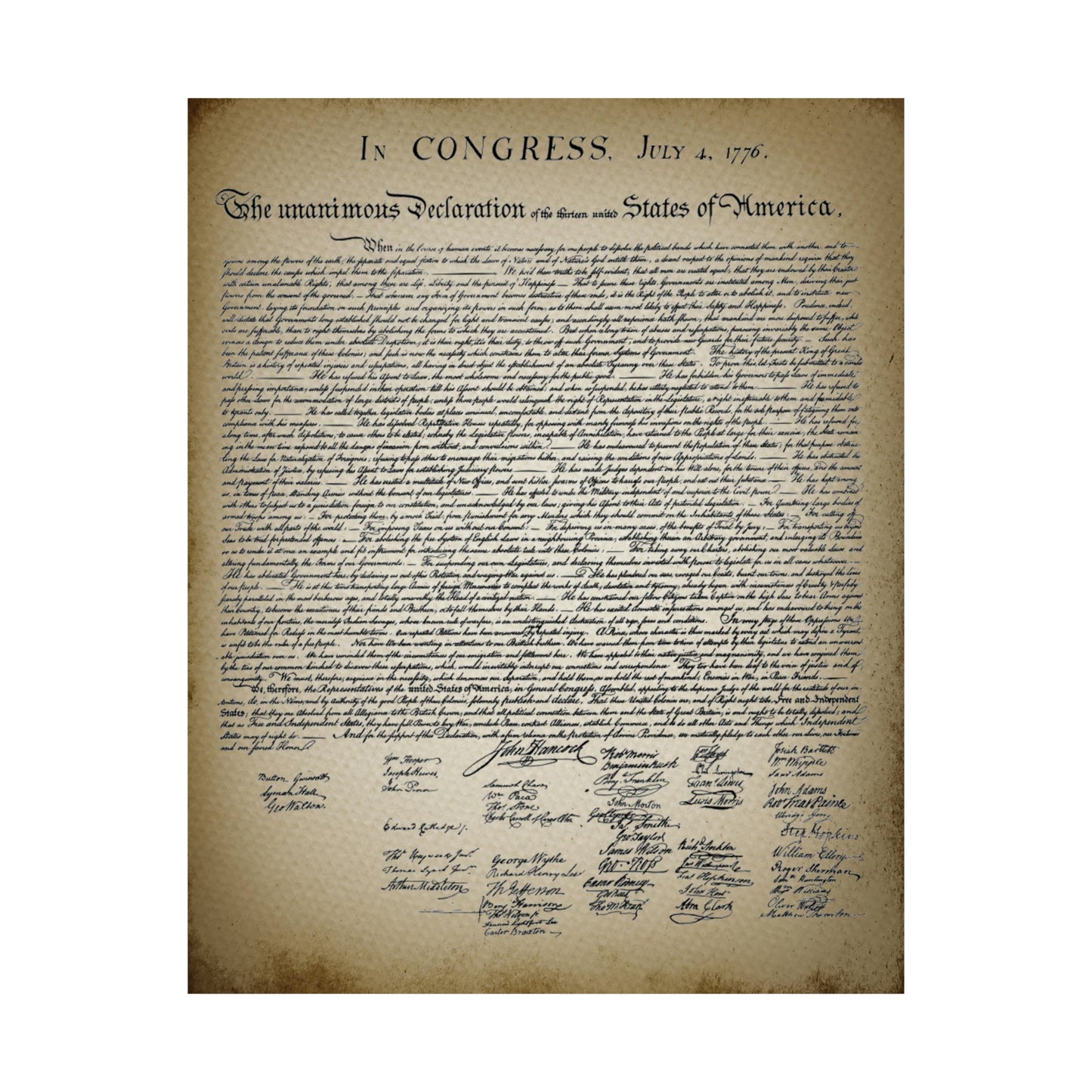 Declaration of Independence Matte Vertical Posters