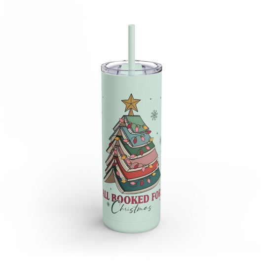 All Booked Up For Christmas Maars Maker Soft Matte Tumbler, 20oz (Rose)