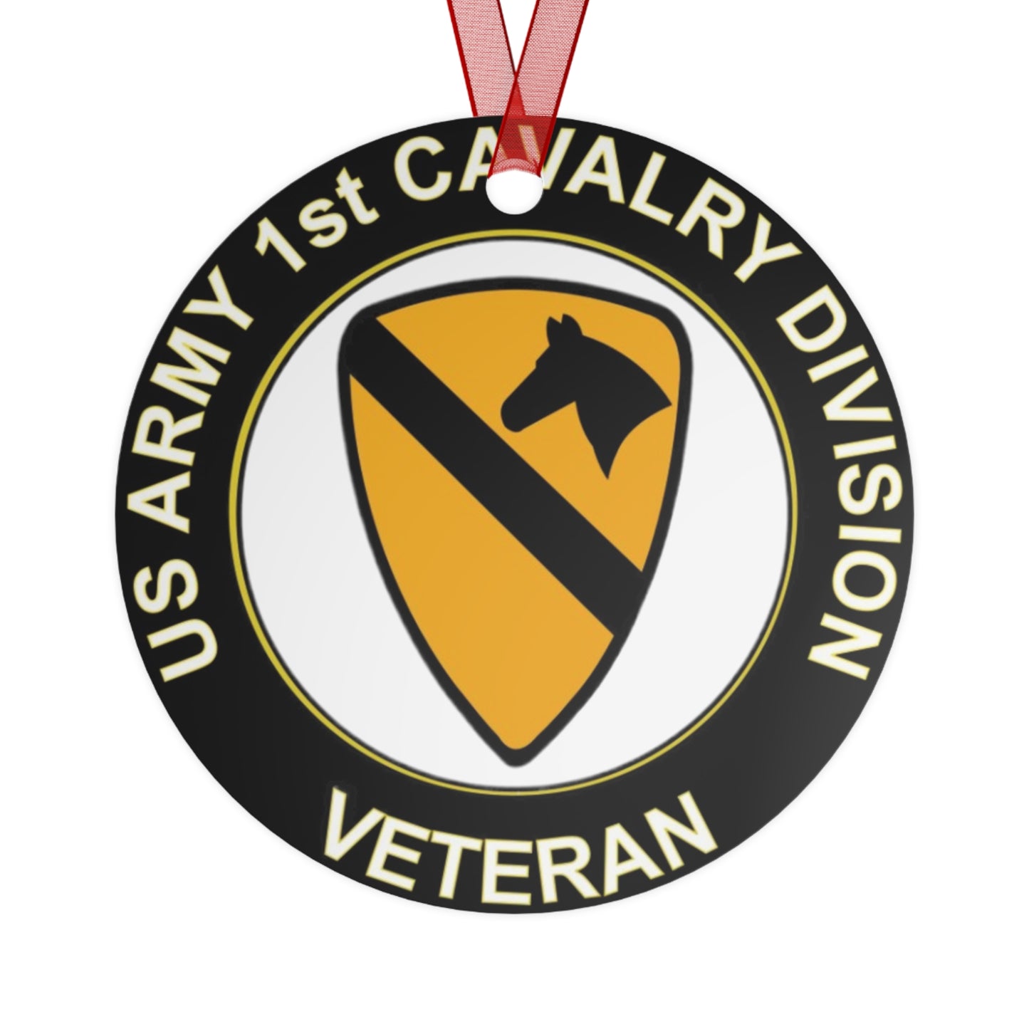 1st Cavalry Veteran Metal Ornaments