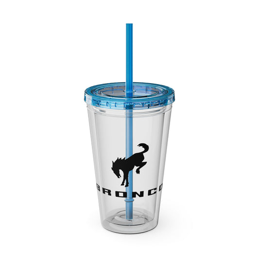 Bronco Sunsplash Tumbler and You Choose from 11 colors of Lid and with Straw, 16oz