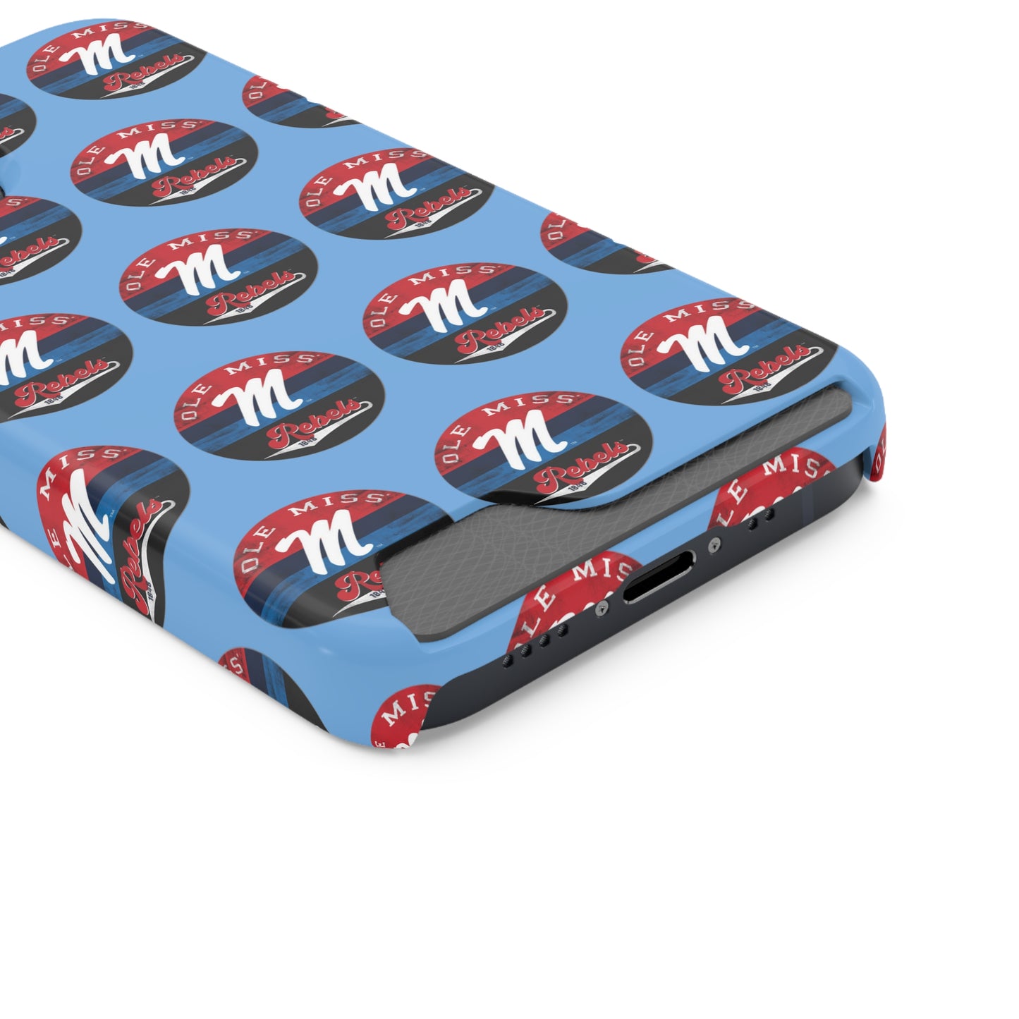 iPhone and Samsung Ole Miss "M" Rebels 1848 (BLUE) Phone Case With Card Holder
