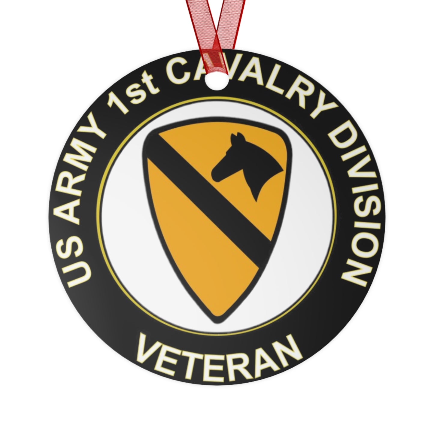 1st Cavalry Veteran Metal Ornaments