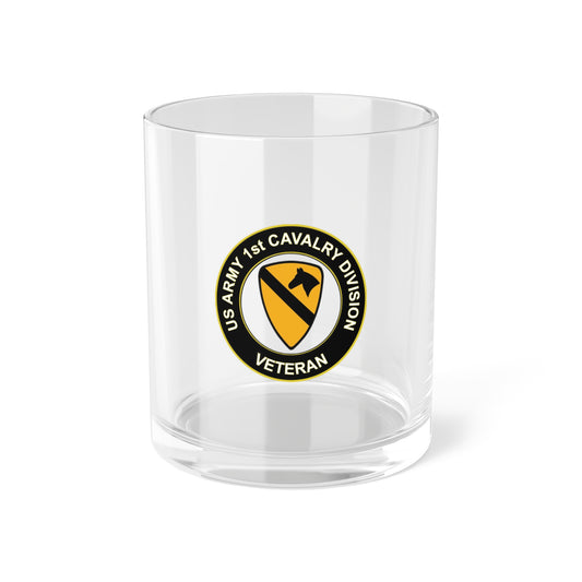 Army First Cavalry Veteran Bar Glass