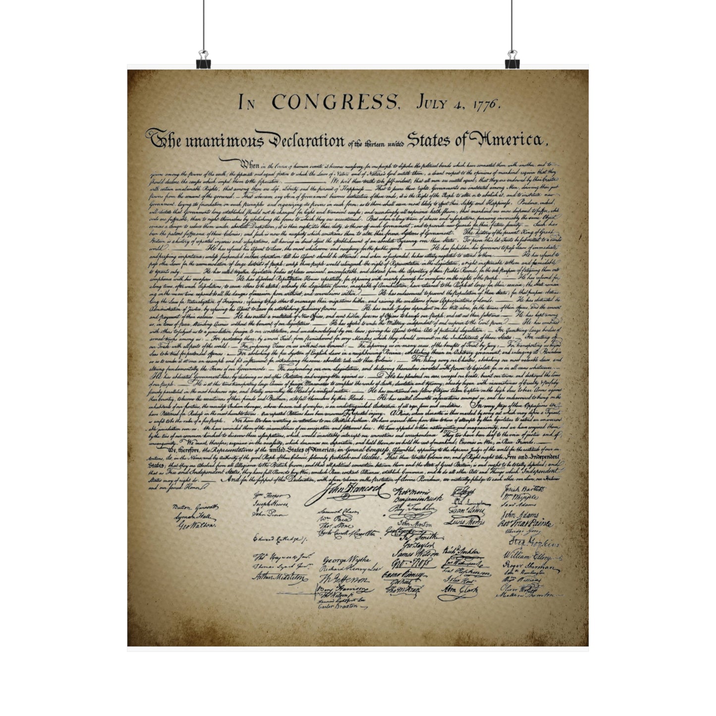 Declaration of Independence Matte Vertical Posters