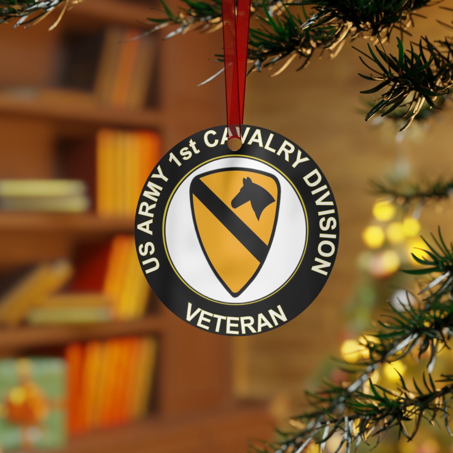 1st Cavalry Veteran Metal Ornaments