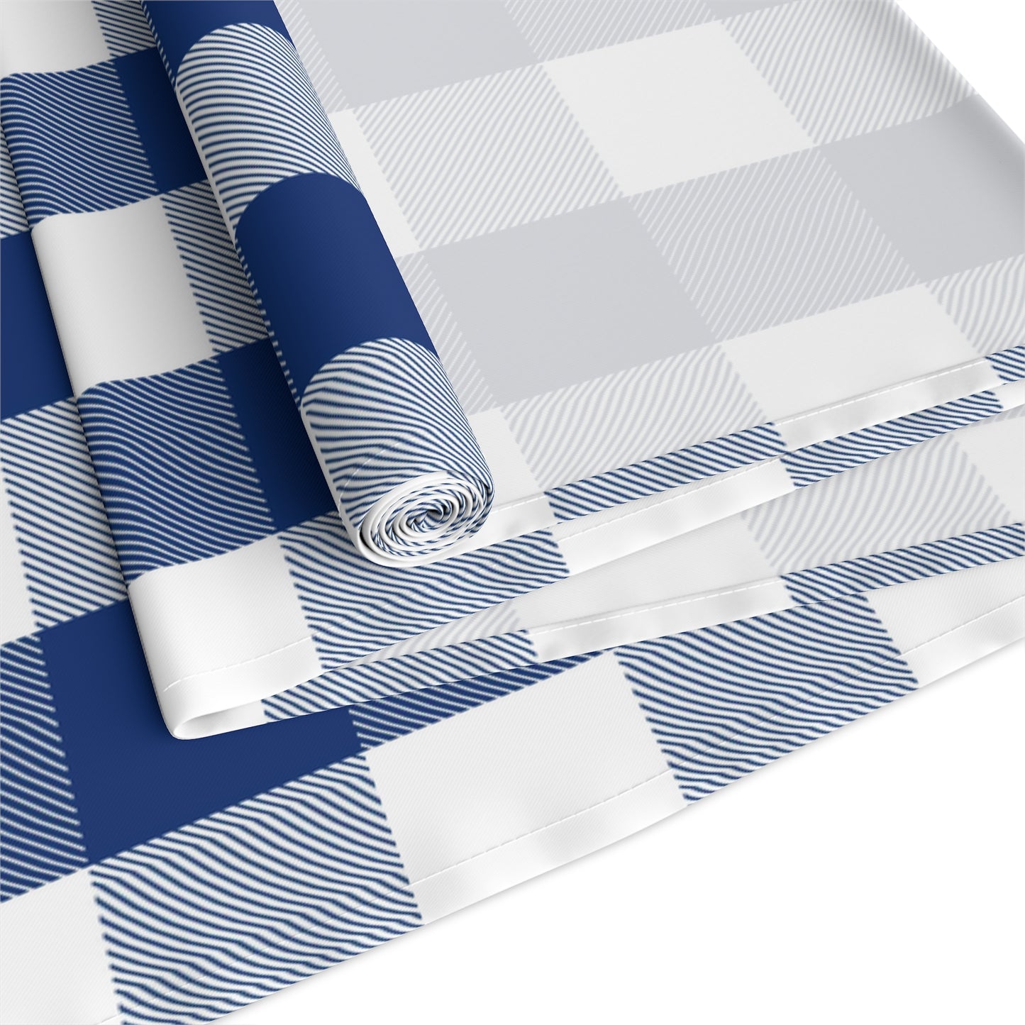 Blue Plaid Table Runner (Cotton, Poly)