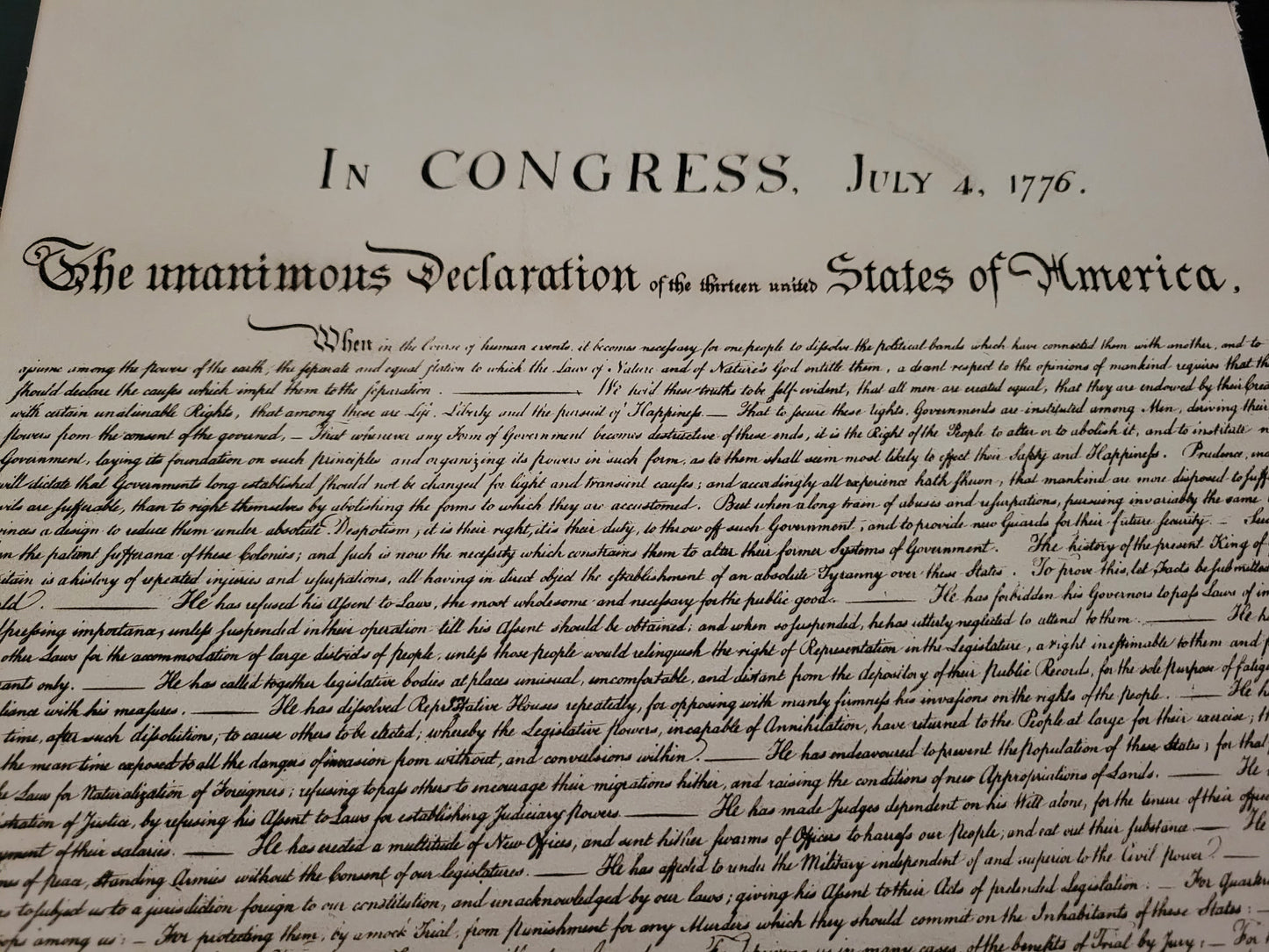 Declaration of Independence (on Leather)