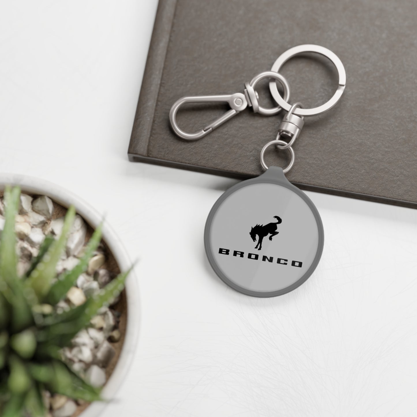 Bronco Keyring Tag (Light Gray)
