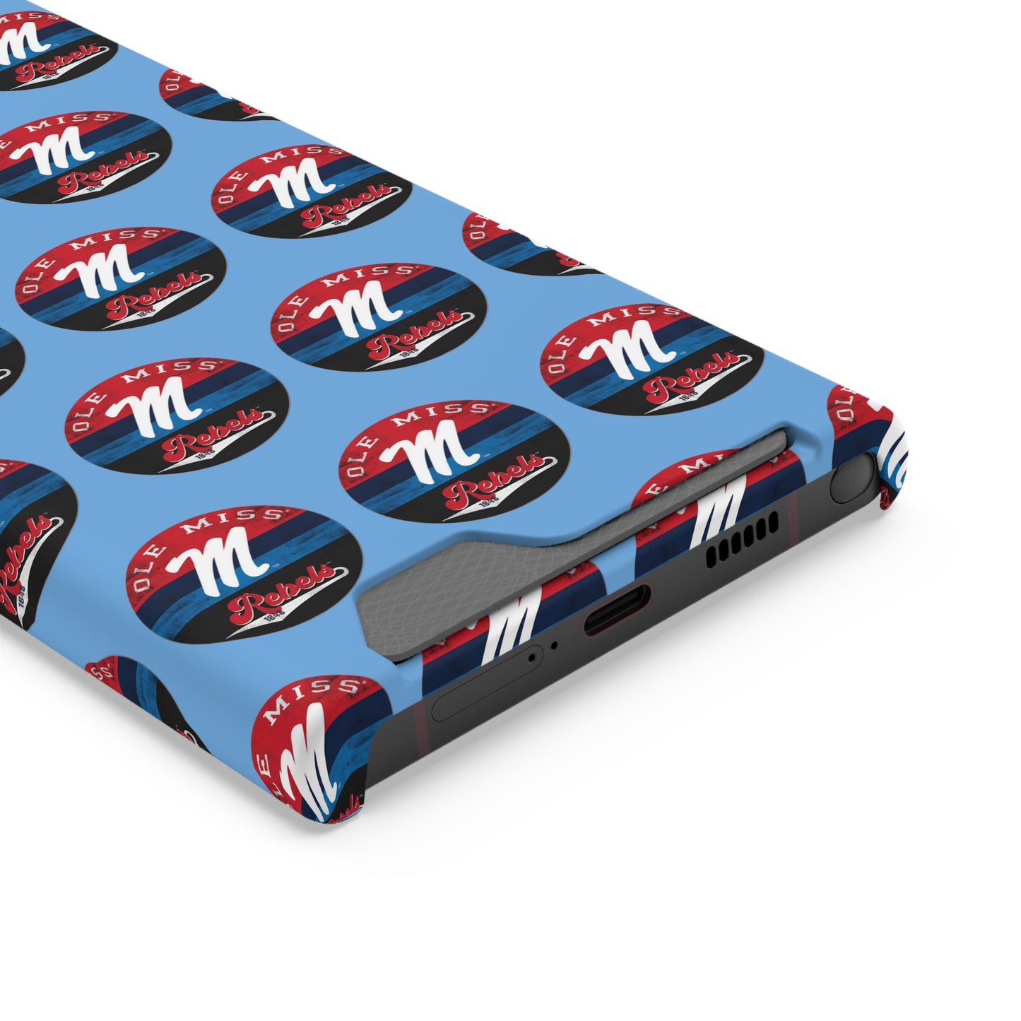 iPhone and Samsung Ole Miss "M" Rebels 1848 (BLUE) Phone Case With Card Holder