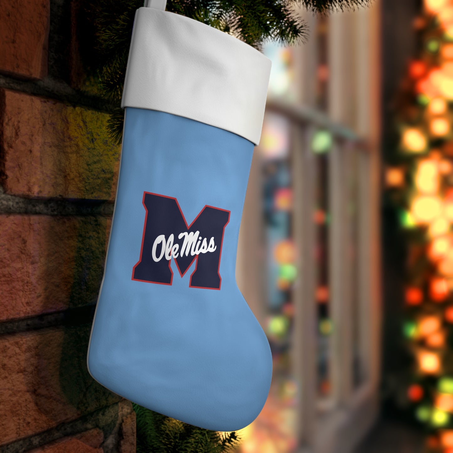 Ole Miss "M" Holiday Stocking (BLUE)