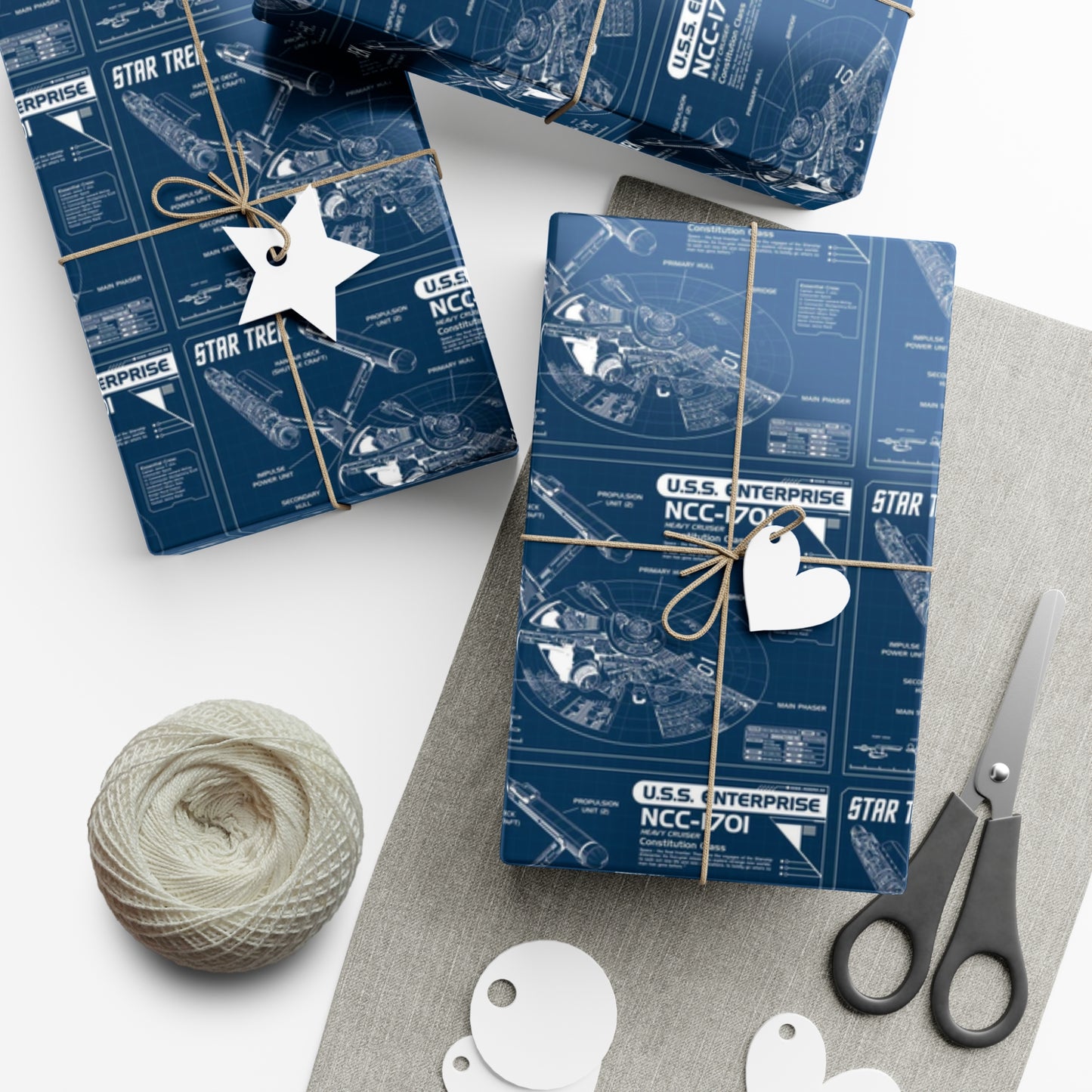 USS Enterprise Blueprint Gift Wrap Papers (Green)