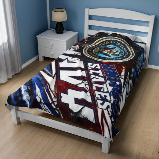U.S. Navy Velveteen Plush Blanket