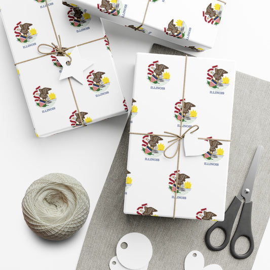 Illinois Flag Gift Wrap Papers