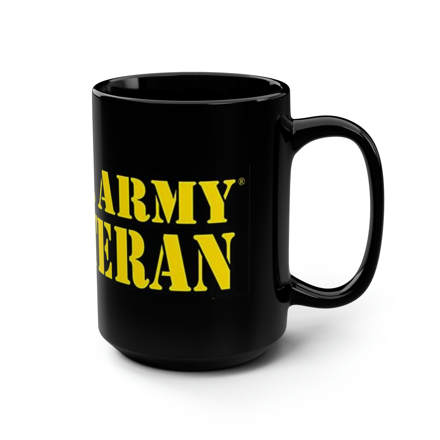 ARMY VETERAN Black Mug, 15oz
