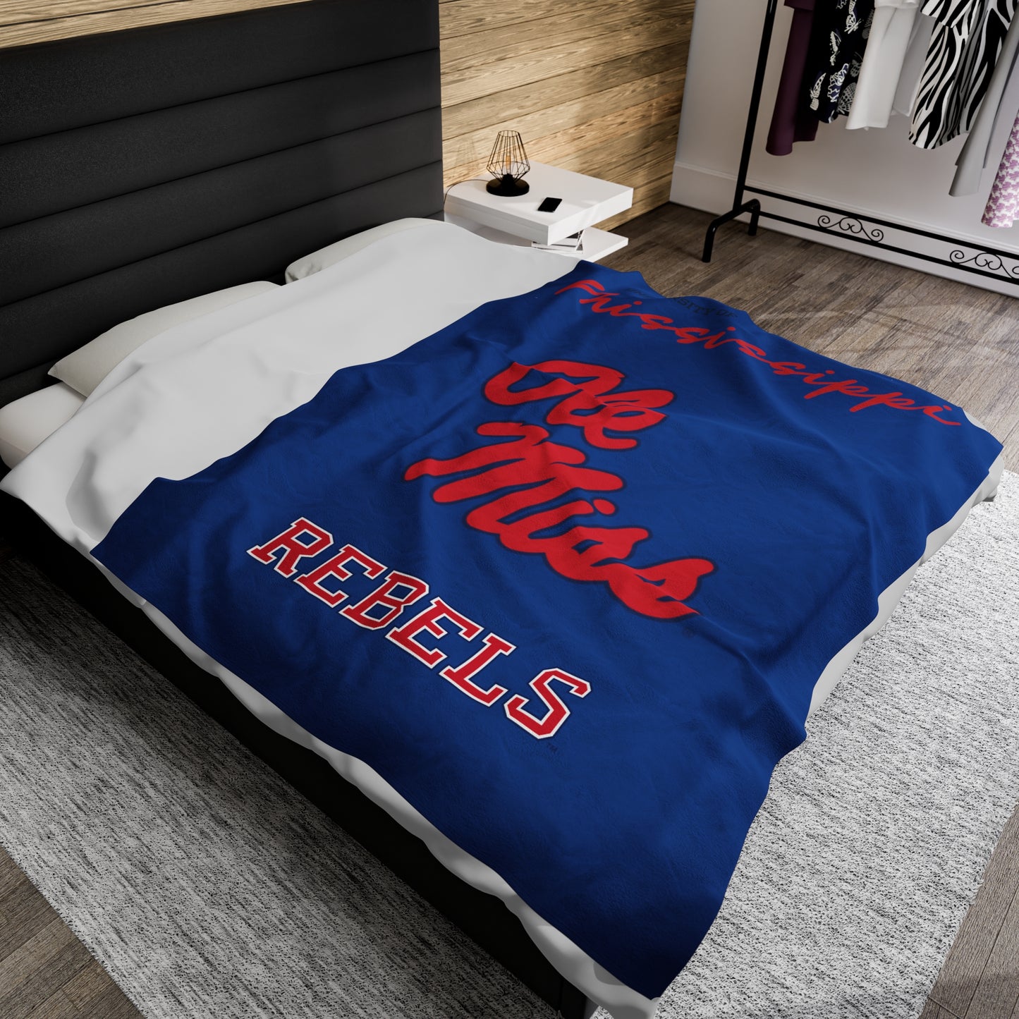 Ole Miss Velveteen Plush Blanket