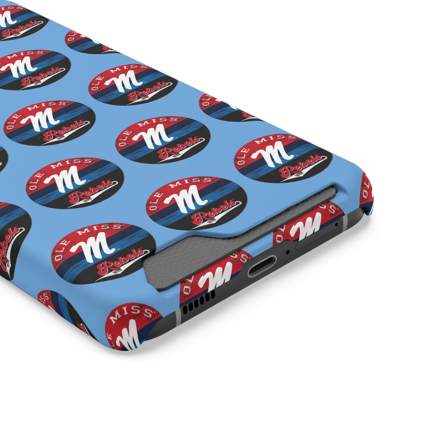 iPhone and Samsung Ole Miss "M" Rebels 1848 (BLUE) Phone Case With Card Holder
