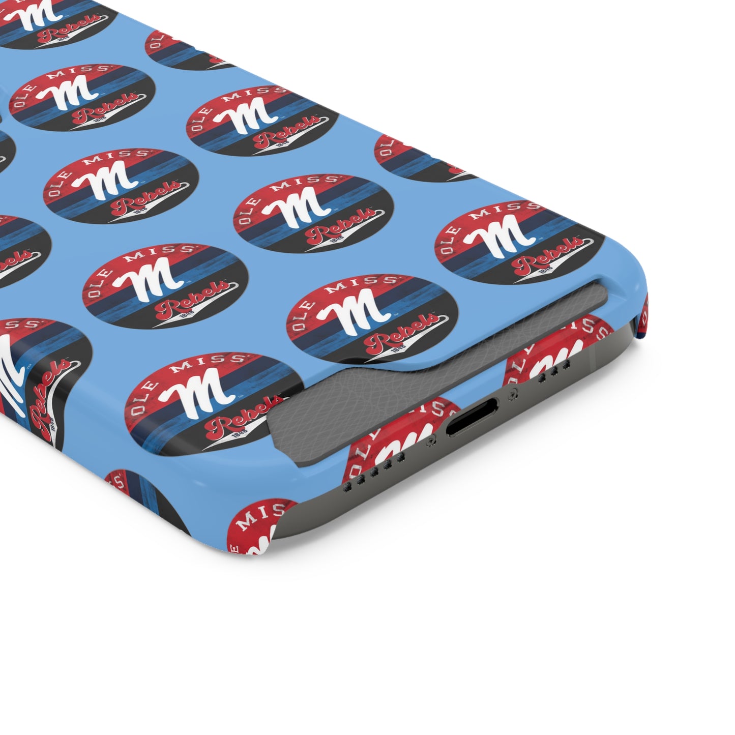 iPhone and Samsung Ole Miss "M" Rebels 1848 (BLUE) Phone Case With Card Holder