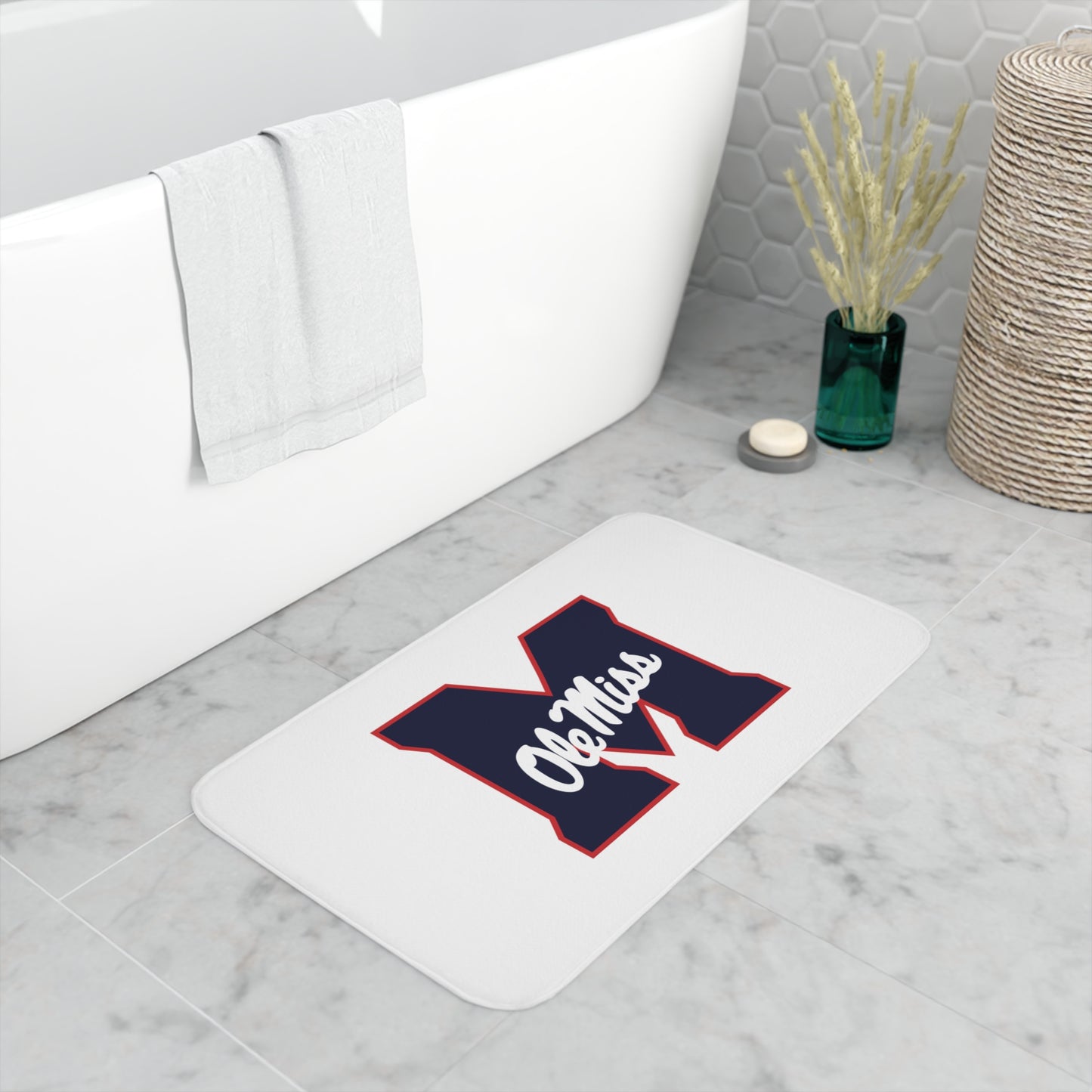 M Ole Miss Memory Foam Bath Mat