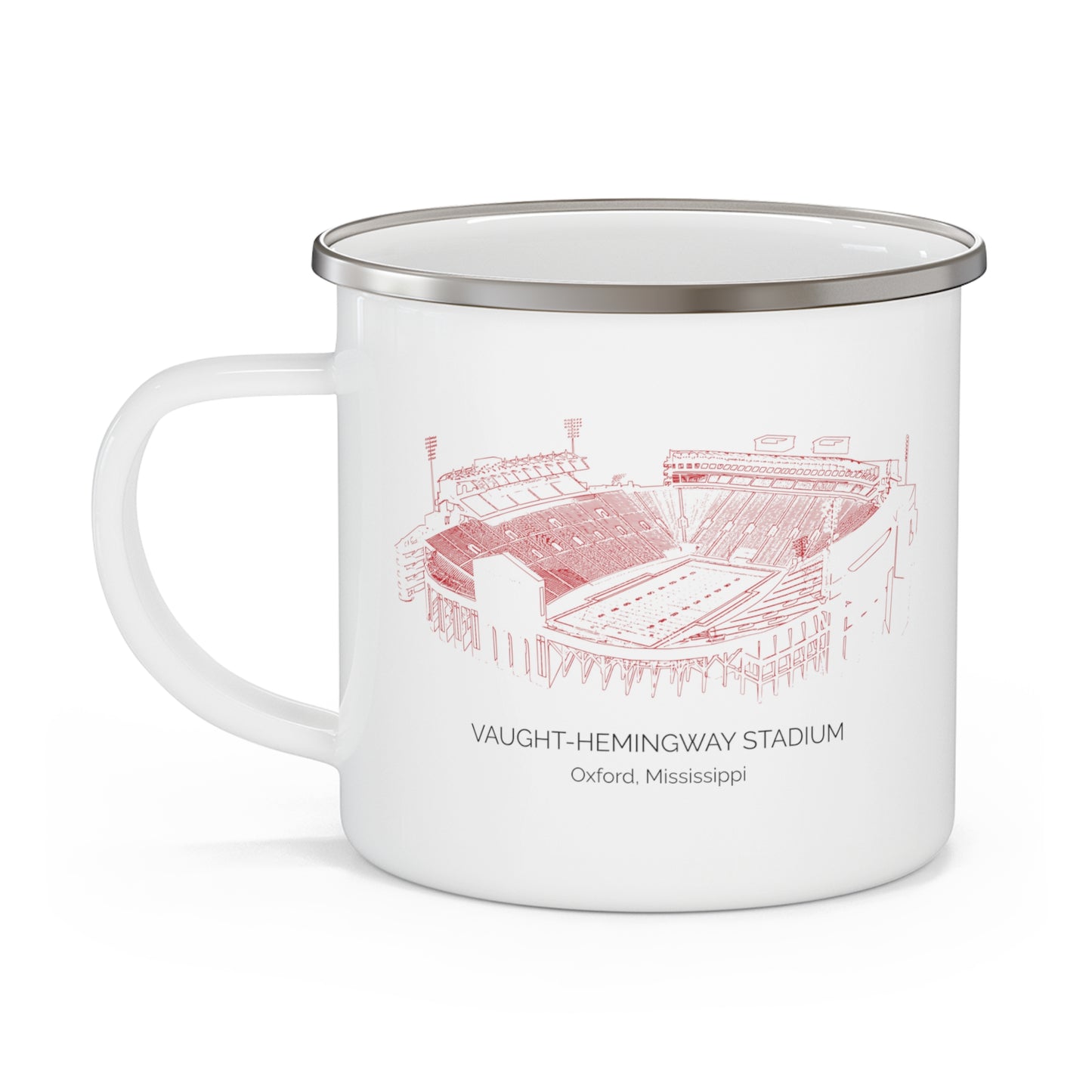 Vaught Hemingway Stadium Enamel Camping Mug