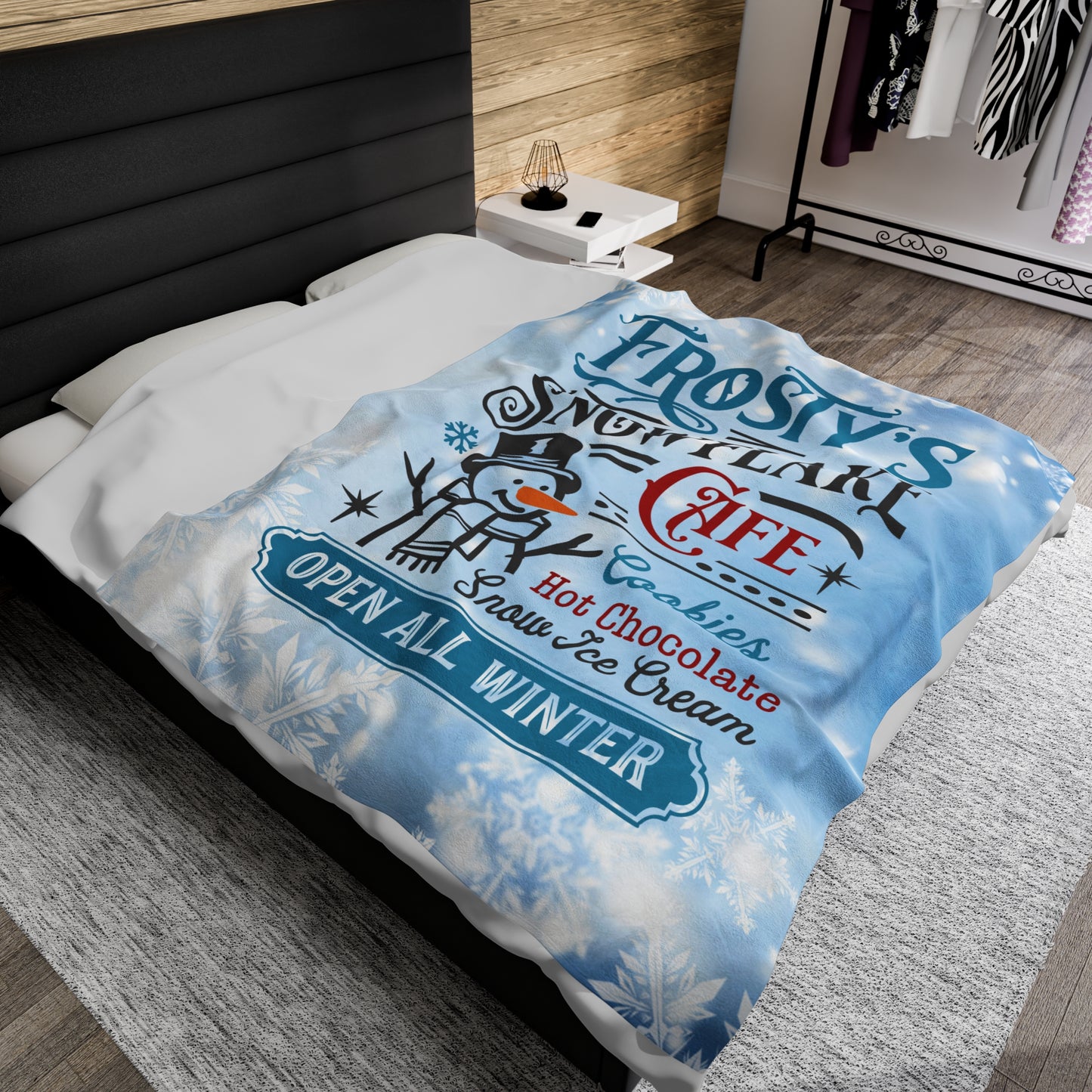 Frosty's Cafe Velveteen Plush Blanket