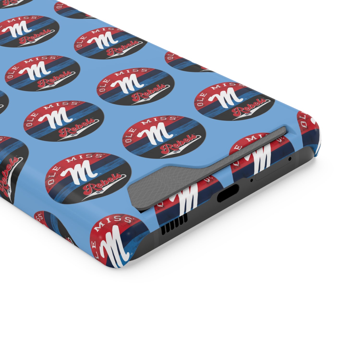 iPhone and Samsung Ole Miss "M" Rebels 1848 (BLUE) Phone Case With Card Holder