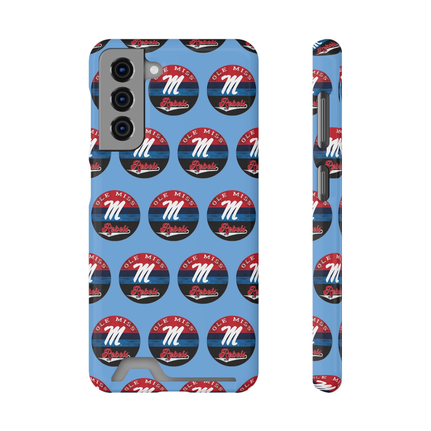 iPhone and Samsung Ole Miss "M" Rebels 1848 (BLUE) Phone Case With Card Holder