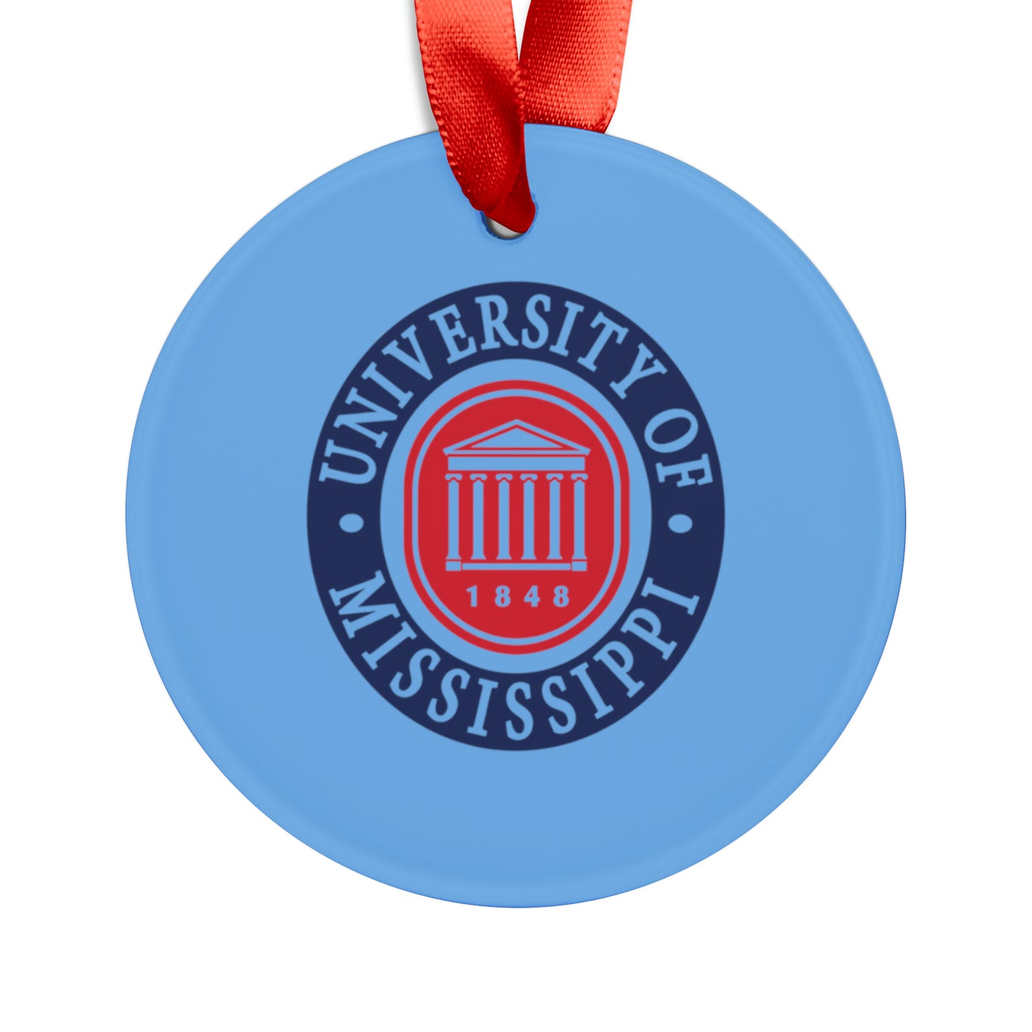 University of Mississippi Acrylic Ornament with Ribbon