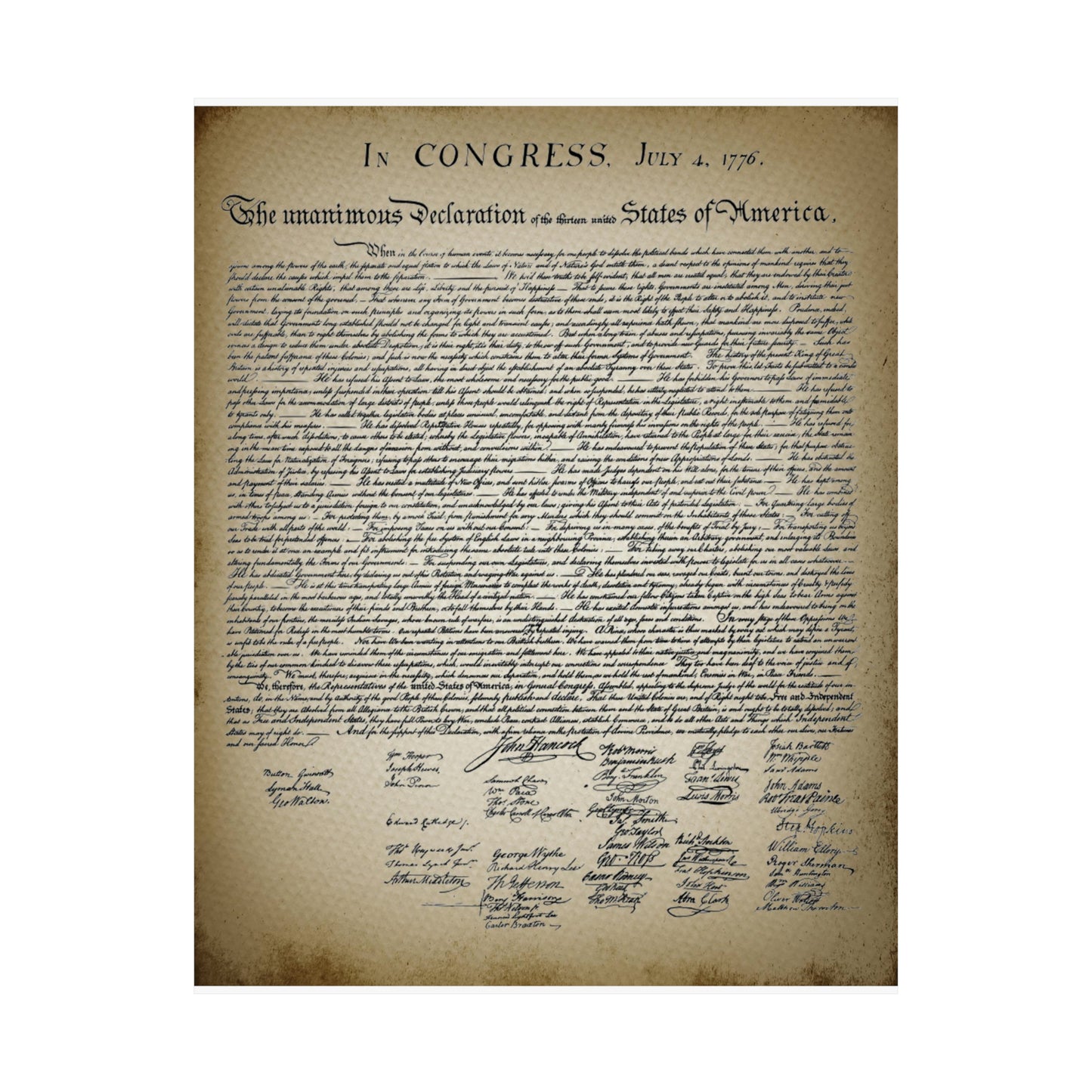 Declaration of Independence Matte Vertical Posters