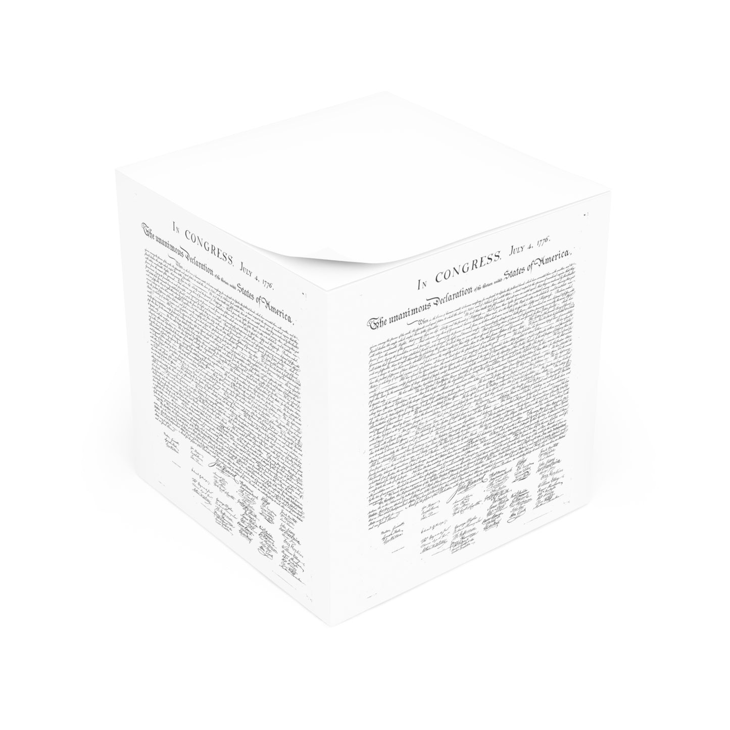 Declaration of Independence Note Cube