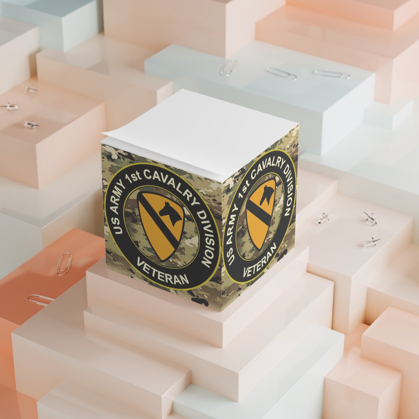 US Army 1st Cav Veteran Note Cube