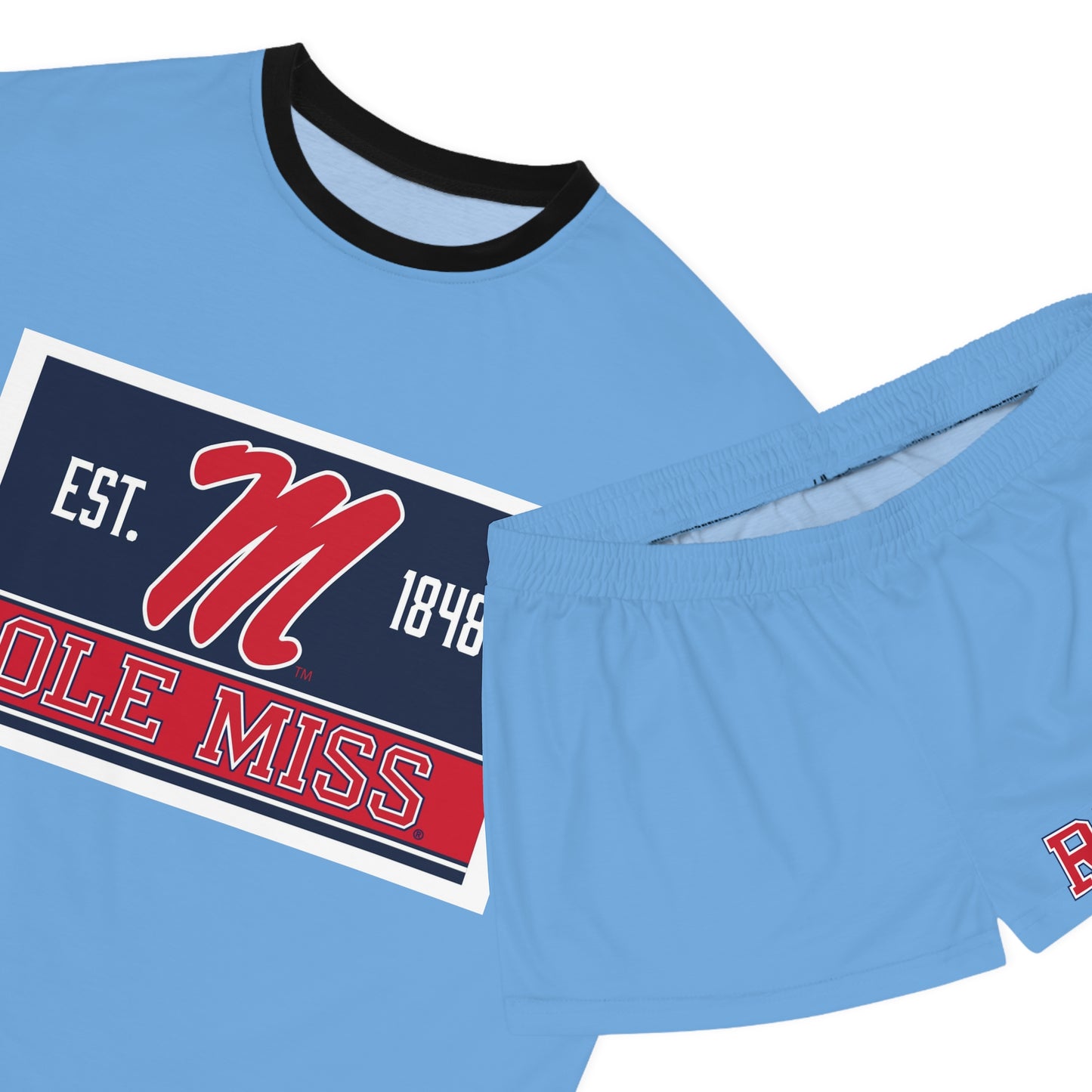 Ole Miss Rebels Women's Short Pajama Set (AOP) Blue