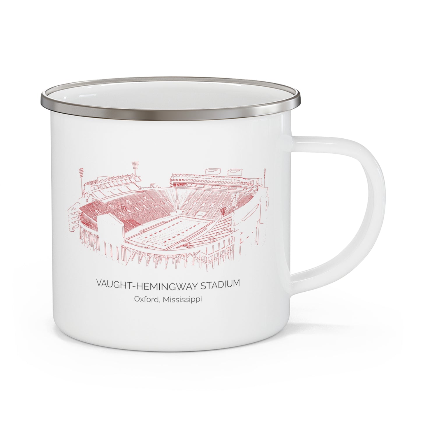 Vaught Hemingway Stadium Enamel Camping Mug