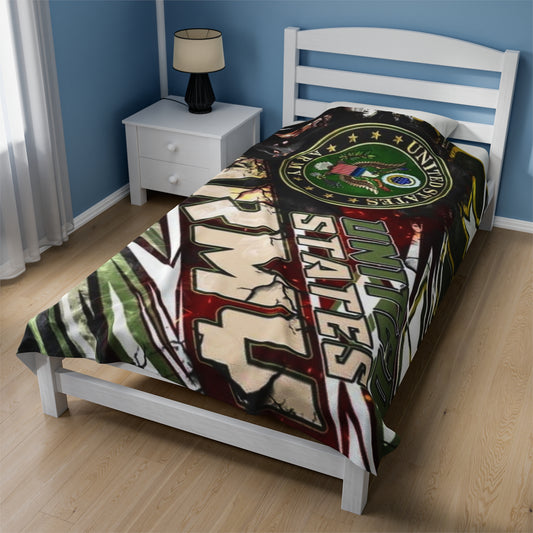 U.S. Army Velveteen Plush Blanket