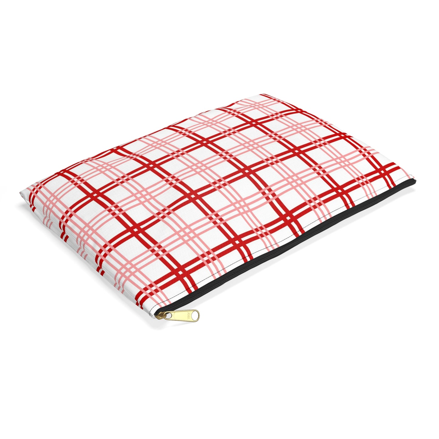 Red and Pink Plaid Accessory Pouch