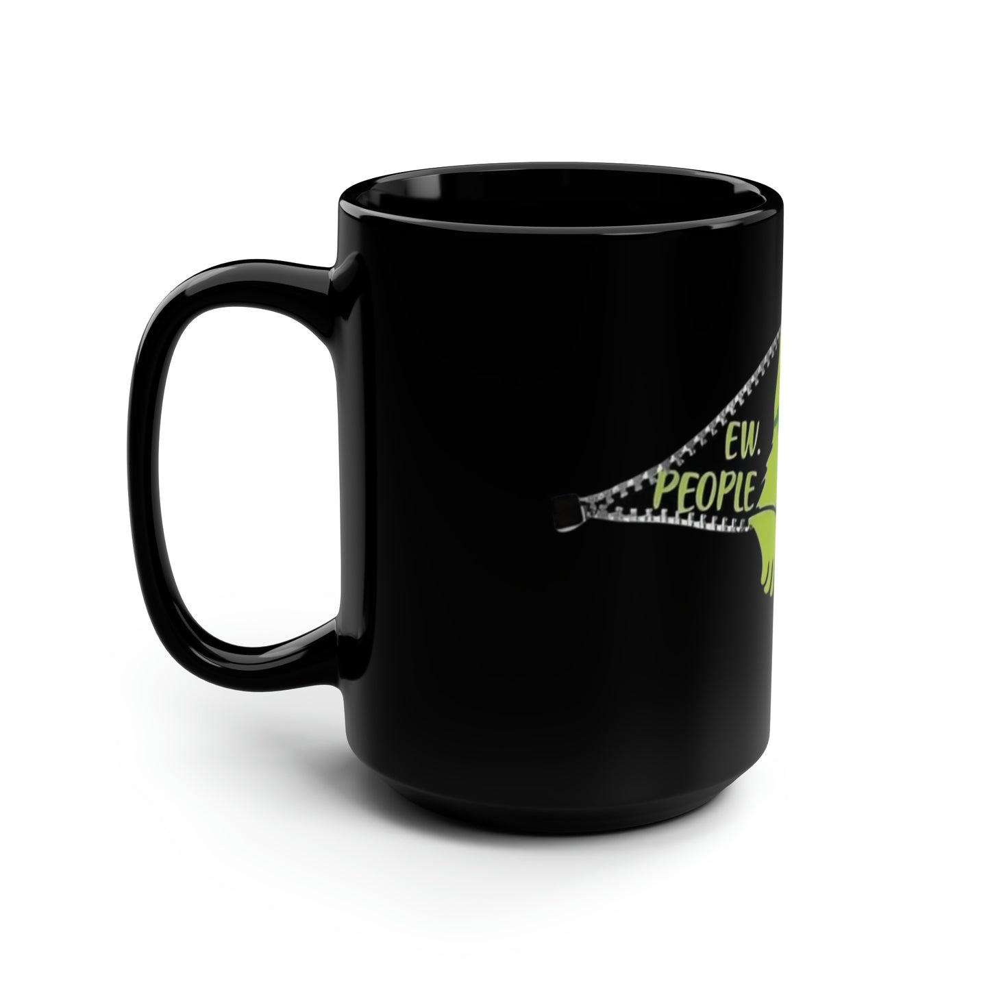 Grinch Ew People Black Mug, 15oz