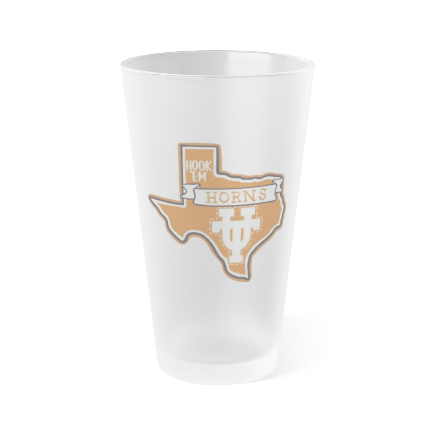 UT Hook em Horns Frosted Pint Glass, 16oz