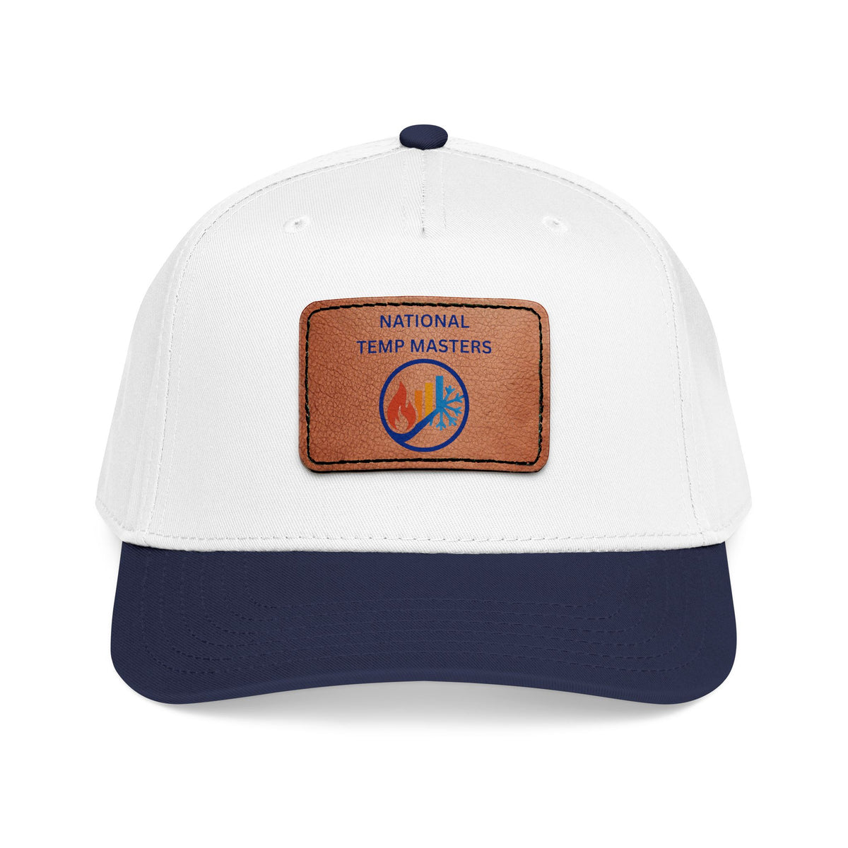 NTM Leather Patch Baseball Cap — "National Temp Masters" Retro Logo