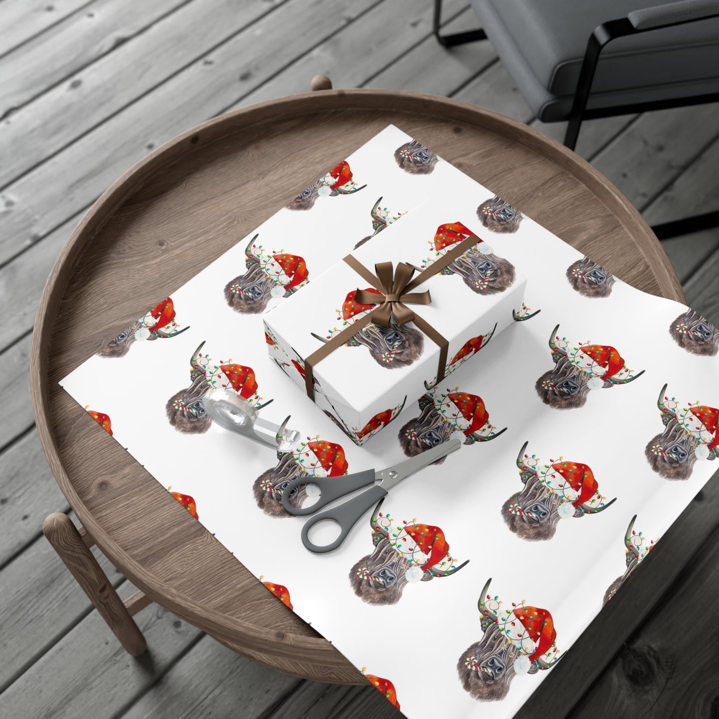 Highland Cow Christmas Gift Wrap Papers